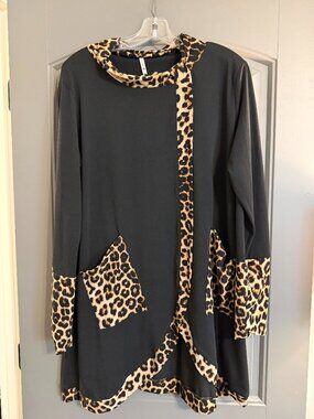 Long Tunic with Leopard Detail